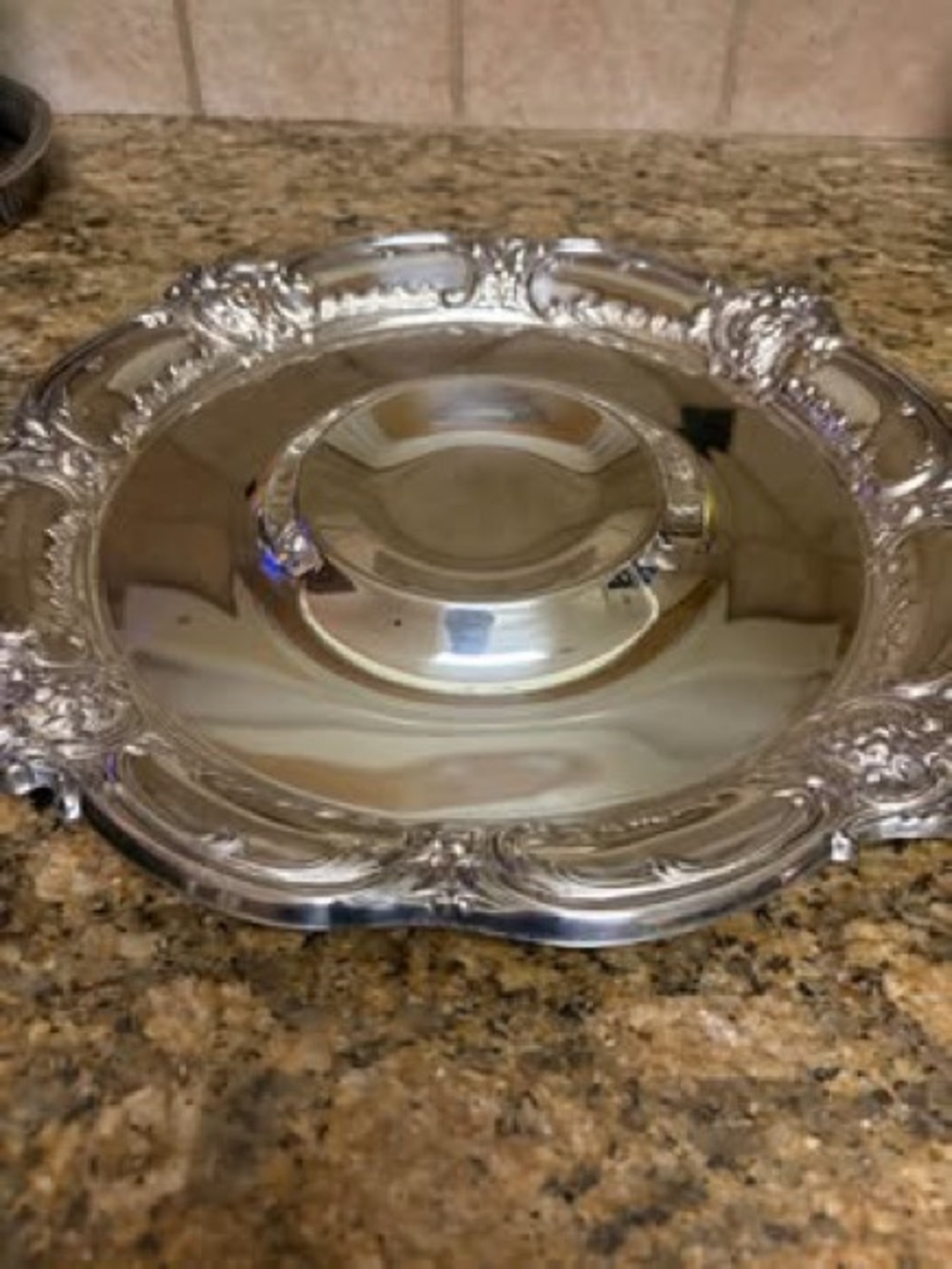 Vintage Beau Regande Silver chip and dip tray.